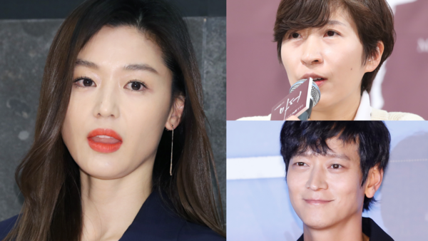 전지현과 강동원 그리고 정서경 작가&nbsp;ⓒ뉴스1