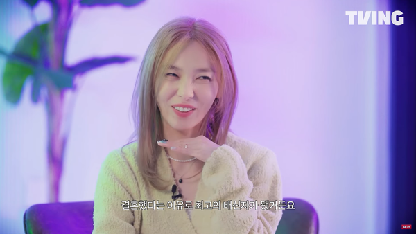 '케이팝 제너레이션'에서 솔직한 심경을 털어놓은 선예. ⓒ티빙