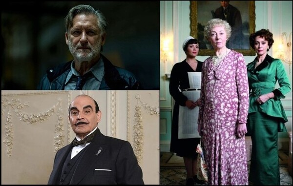 (위 왼쪽부터 시계 반대 방향) 어휘력, 공간정향력, 단어기억력, 귀납추리력은 중년이 청년보다 점수가 높다. 추리물에서 나이 든 형사 설정은 설득력이 있는 셈이다. 넷플릭스 시리즈 의 앰브로즈(빌 풀먼) 형사는 시즌4(2021년)에서 은퇴 뒤 사건을 해결한다. 자신의 ‘회색 뇌세포’를 자랑하는 푸아로는 60살이 전성기다. 의 에르퀼 푸아로(케네스 브래나). 애거사 크리스티는 아예 ‘미스 마플’이라는 노부인 탐정을 탄생시켰다. ⓒ넷플릭스/이십세기폭스코리아(주)/티빙