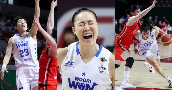 2023 여자프로농구 챔피언 결정전에서의 김단비 선수.&nbsp;ⓒ뉴스1