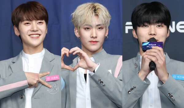 제로베이스원 멤버 석매튜, 리키, 박건욱&nbsp;ⓒ뉴스1