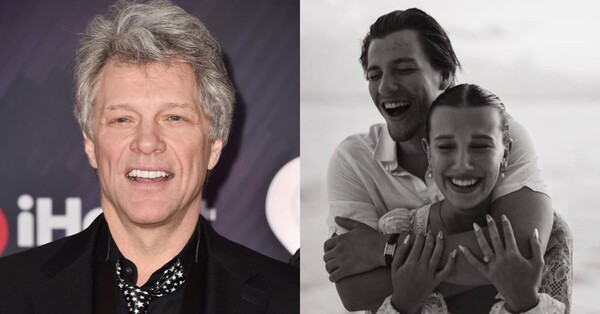 본조비, 밀리 바비 브라운과 그의 약혼자 제이크 본조비(본조비의 아들) ⓒ게티이미지, 밀리 바비 브라운 인스타그램