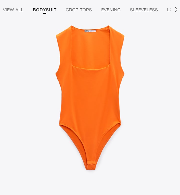 기사의 이해를 돕기 위한 자료사진. 보디수트의 가랑이 부분은 대부분 단추로 여닫을 수 있다. ⓒzara 홈페이지 캡처