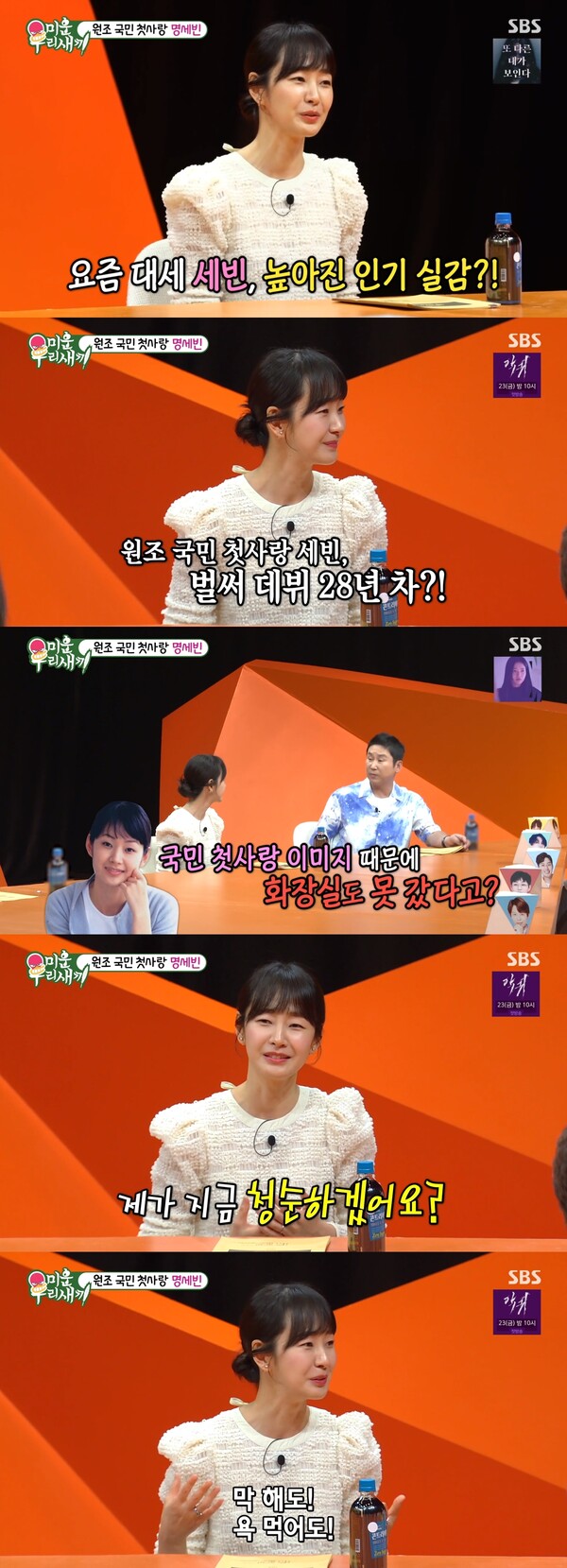 과거 원조 국민 첫사랑이었던 명세빈. ⓒSBS ‘미운 우리 새끼’