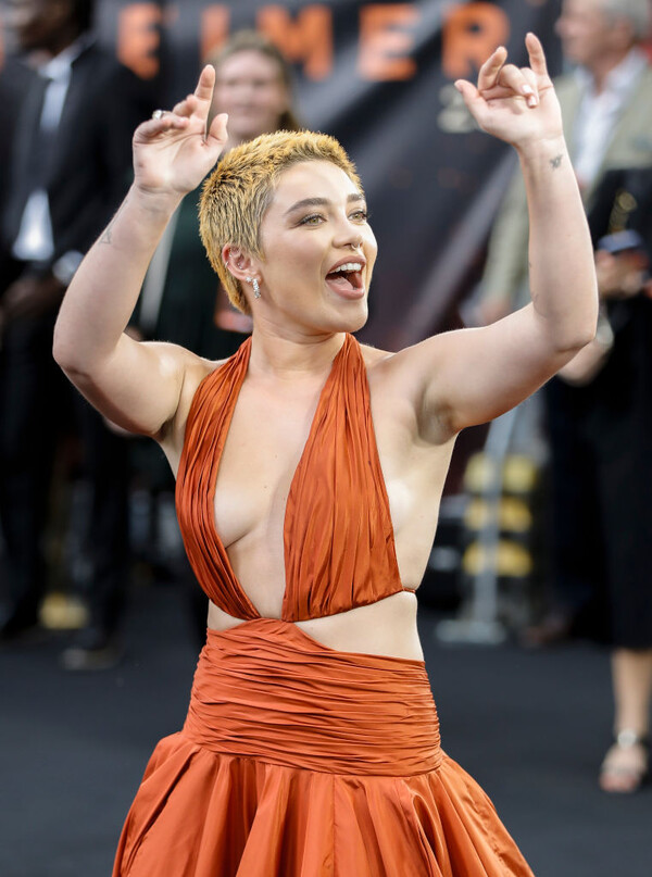 '오펜하이머' 시사회의 플로렌스 퓨. ⓒGettyImagesKorea