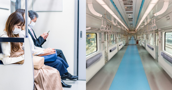 기사와 무관한 지하철 자료 사진/지하철 4호선 열차칸에서 의자를 제거한 모습. ⓒ어도비 스톡/서울교통공사