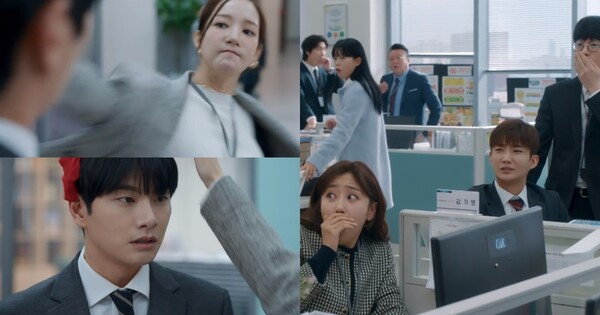 절친과 바람난 쓰레기 남친에게 응징하는 방법? 회사 사무실서 3연속 따귀를 날린 여친은 눈앞에 빼박 증거물을 들이밀었다(내 남편과 결혼해줘)