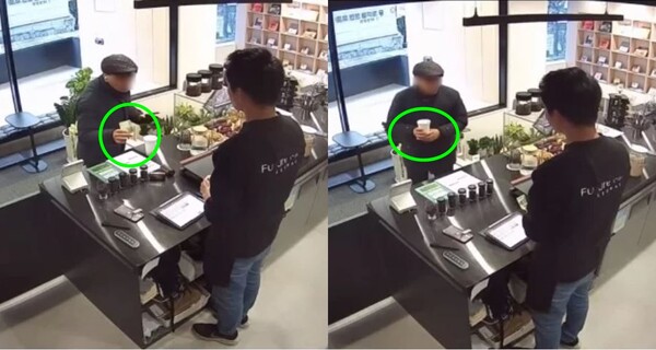 훈훈한 카페 사장님과 꽃배달 온 어르신 ⓒ퓨처마인드라운지(인스타 @future_mind.lounge)&nbsp;