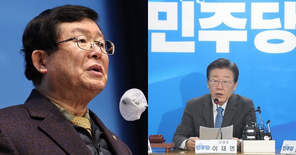설훈 의원(좌), 더불어민주당 이재명 대표(우) 뉴스1