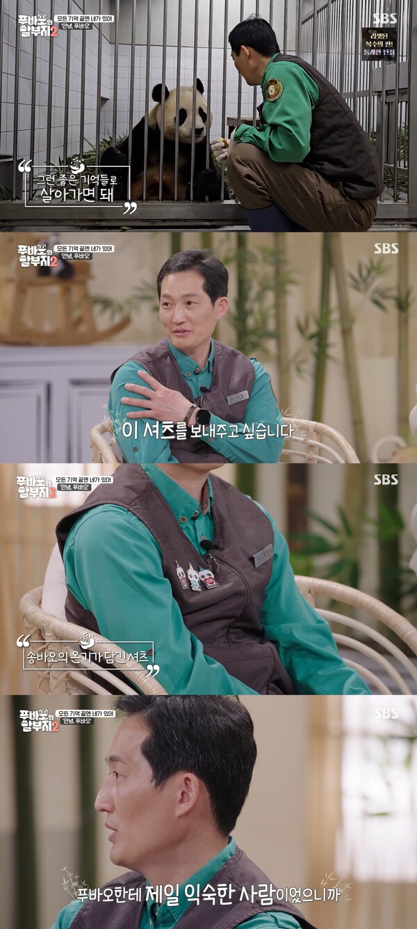 푸바오한테 가장 익숙한 사람이었기 때문에. ⓒSBS ‘푸바오와 할부지2’