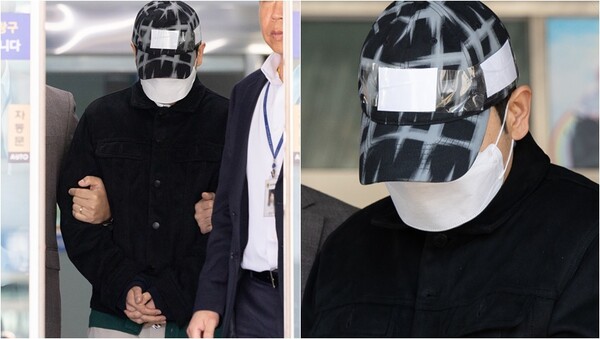 고(故) 이선균 씨의 수사기록 유출 사건으로 검거된 인천경찰청 소속 경찰관 A 씨가 23일 오후 구속 전 피의자심문(영장실질심문)을 받기 위해 수원 영통구 수원남부경찰서를 나와 호송차로 향하고 있다.&nbsp;ⓒ뉴스1&nbsp;