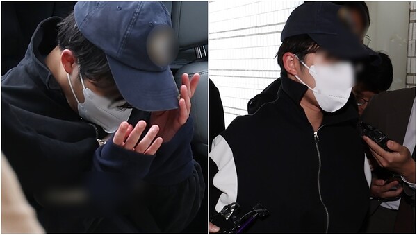 서울 강남역 인근 건물 옥상에서 여자친구를 살해한 혐의를 받는 최모(25) 씨가 8일 오후 서울 서초구 서울중앙지법에서 열린 구속 전 피의자 심문(영장실질심사)에 출석하고 있다.&nbsp;ⓒ뉴스1