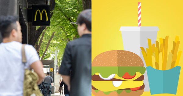 맥도날드 자료사진(좌), 맥도날드와 관련없는 햄버거 세트 이미지(우) ⓒ뉴스1/픽사베이