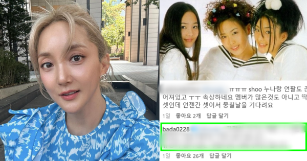 ​바다, S.E.S, 바다와 팬의 댓글. ⓒ바다 인스타그램​