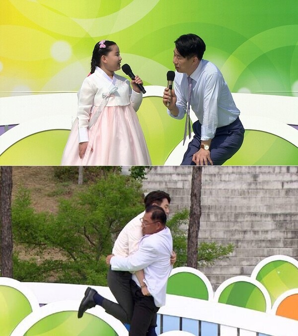 남희석은 참가자들과 눈높이를 맞추고, 하회탈처럼 웃는 등 서슴없이 망가지며 현장을 편안하게 이끈다. ⓒKBS&nbsp;