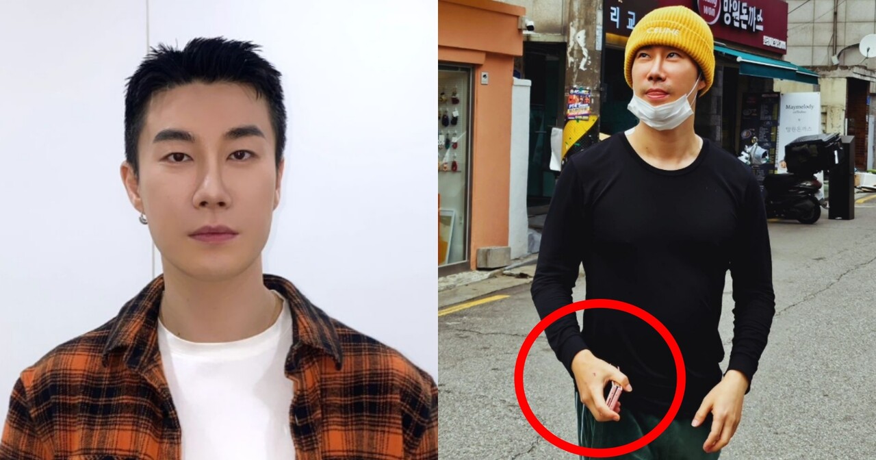 갤럭시 폴드로 추정 ⓒ산이 인스타그램 갈무리