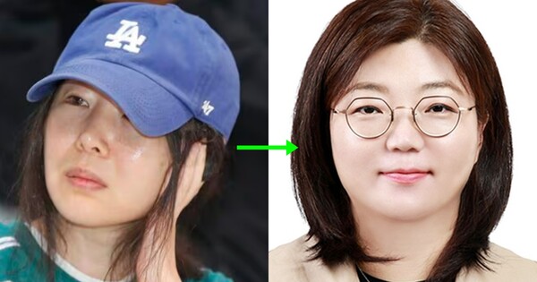 기자회견 중 민희진(좌), 어도어 김주영 대표(우). ⓒ뉴스1