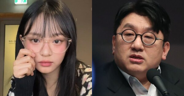 뉴진스 하니(좌), 방시혁(우). ⓒ뉴진스 하니 인스타, 뉴스1