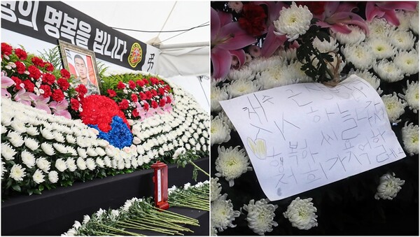 7월 17일 서울 중구 청계천광장에 마련된 故채상병 1주기 추모 시민분향소의 모습.&nbsp;ⓒ뉴스1&nbsp;