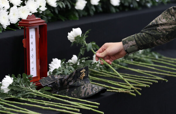 7월 17일 서울 중구 청계천광장에 마련된 故채상병 1주기 추모 시민분향소의 모습.&nbsp;ⓒ뉴스1&nbsp;