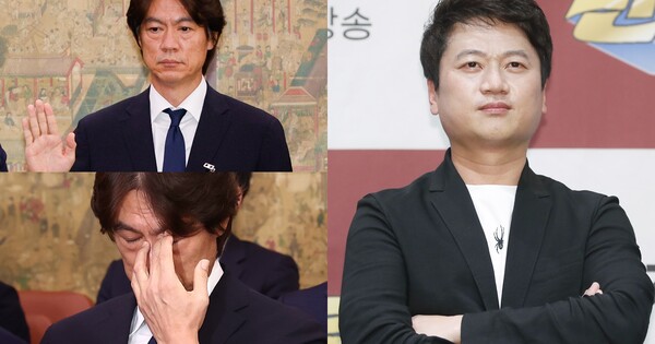 홍명보 축구대표팀 감독(좌), 박문성 해설위원(우) ⓒ뉴스1&nbsp;