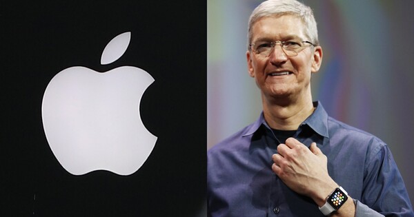 애플 로고(좌), 애플 최고경영자(CEO) 팀 쿡(우) ⓒ뉴스1