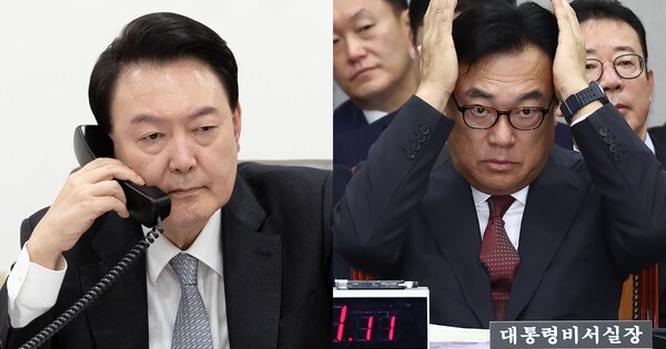 윤석열 대통령(좌), 정진석 대통령비서실장(우) ⓒ뉴스1&nbsp;
