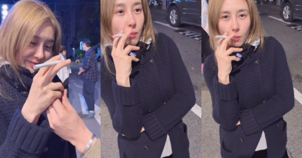 흡연 연습하는 옥주현. ⓒ옥주현 인스타그램