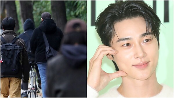 쌀쌀한 날씨를 보인 5일 두터운 옷을 입은 사람들이 발걸음을 재촉하는 모습(왼), 소아 환우들을 위해 3억 원을 기부한 배우 변우석(오).&nbsp;ⓒ뉴스1&nbsp;