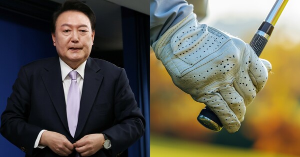 윤석열 대통령이 트럼프 미국 대통령과의 친교 위해 8년&nbsp;만에 골프 연습을 시작했다는 소식이 전해졌다. ⓒ뉴스1, 어도비스톡