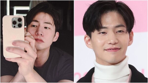 배우 고(故) 송재림이 지난 1월 SNS 계정에 올린 마지막 게시물(왼), 드라마&nbsp;‘일단 뜨겁게 청소하라’&nbsp; 제작발표회에 참석했을 당시의 고인의 모습(오).&nbsp;ⓒ고 송재림 인스타그램, 뉴스1&nbsp;