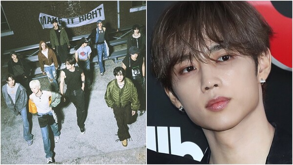 그룹 더보이즈(왼), 사생으로부터 폭행을 당한 멤버 선우(오).&nbsp;