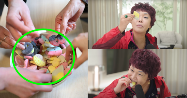 스웨덴 캔디/스웨덴 캔디 시식하는 랄랄.&nbsp;ⓒ법스 공식 인스타그램/유튜브 채널 '오케롯캐'