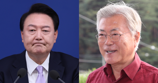 윤석열 대통령, 문재인 전 대통령. ⓒ뉴스1