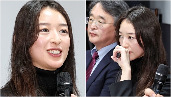 JMS(기독교복음선교회) 피해자 메이플이 9일 오후 서울 강남구 한국컨퍼런스센터에서 JMS 교주 정명석에 대한 대법원 선고(징역 17년)가 확정된 뒤 기자회견을 열고 소감을 밝히고 있다.&nbsp;ⓒ뉴스1&nbsp;