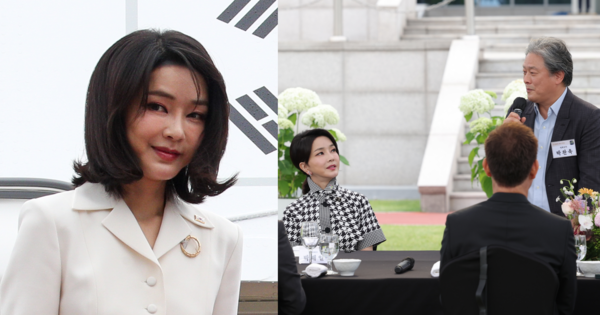 김건희 여사/김건희 여사와 박찬욱 감독.&nbsp;ⓒ대통령실 제공