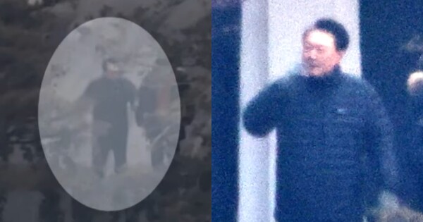 8일 서울 한남동 관저 안을 산책 중인 윤석열 대통령이 동아일보에 포착됐다. ⓒ유튜브 채널 '뉴스TVCHOSUN'