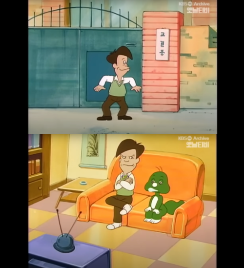 애니메이션 '아기공룡 둘리' 장면 캡쳐. ⓒ유튜브 채널 '옛날티비: KBS Archive'