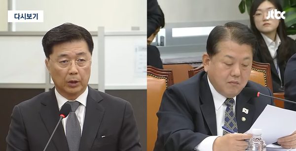 국회 증언 중인&nbsp;홍장원 전 국가정보원 1차장. ⓒJTBC