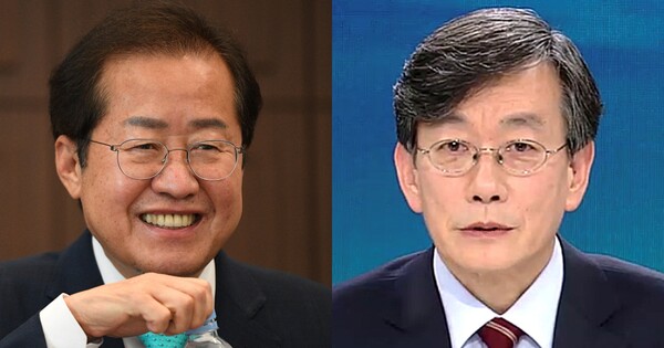 홍준표 대구시장, 손석희 앵커. ⓒ뉴스1