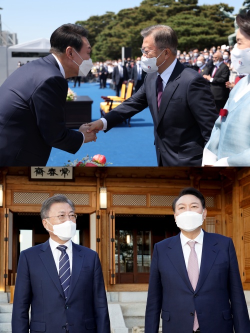 문재인 전 대통령과 윤석열 대통령. ⓒ뉴스1&nbsp;