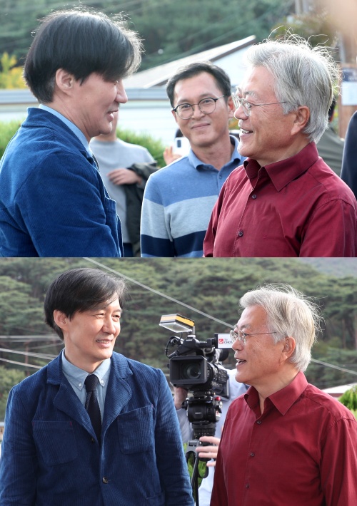 문재인 전 대통령과 조국 전 대표. ⓒ뉴스1