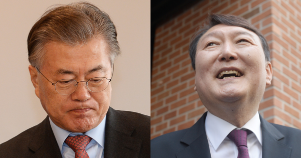 문재인 전 대통령, 윤석열 대통령. ⓒ뉴스1