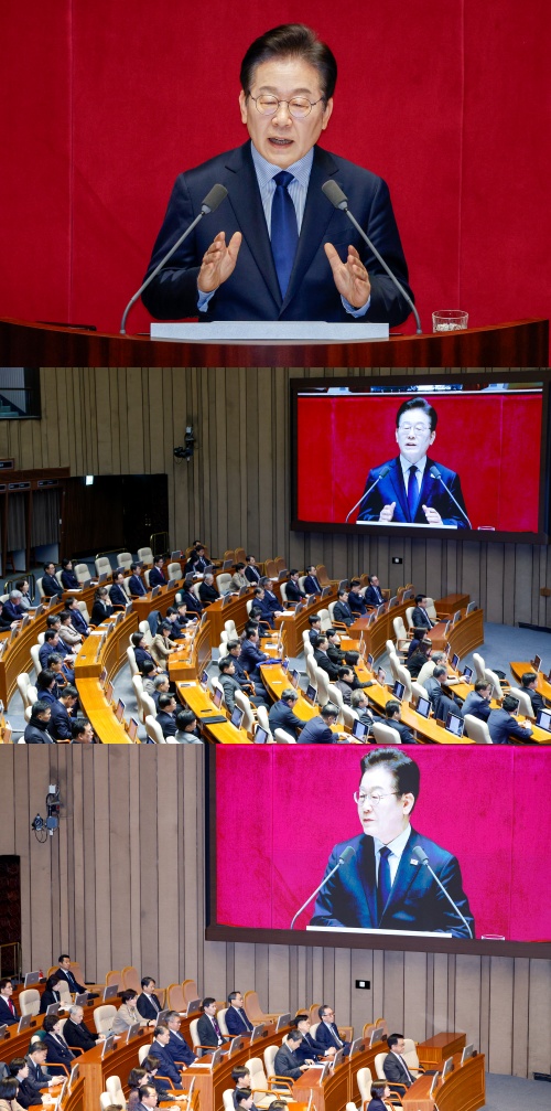 연설하는 이재명 대표. ⓒ뉴스1