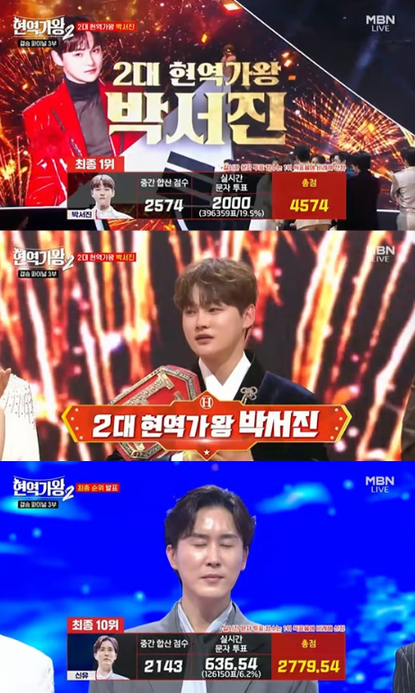 2대 현역가왕으로 선정된 박서진. ⓒMBN