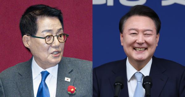 박지원 의원, 윤석열 대통령. ⓒ뉴스1