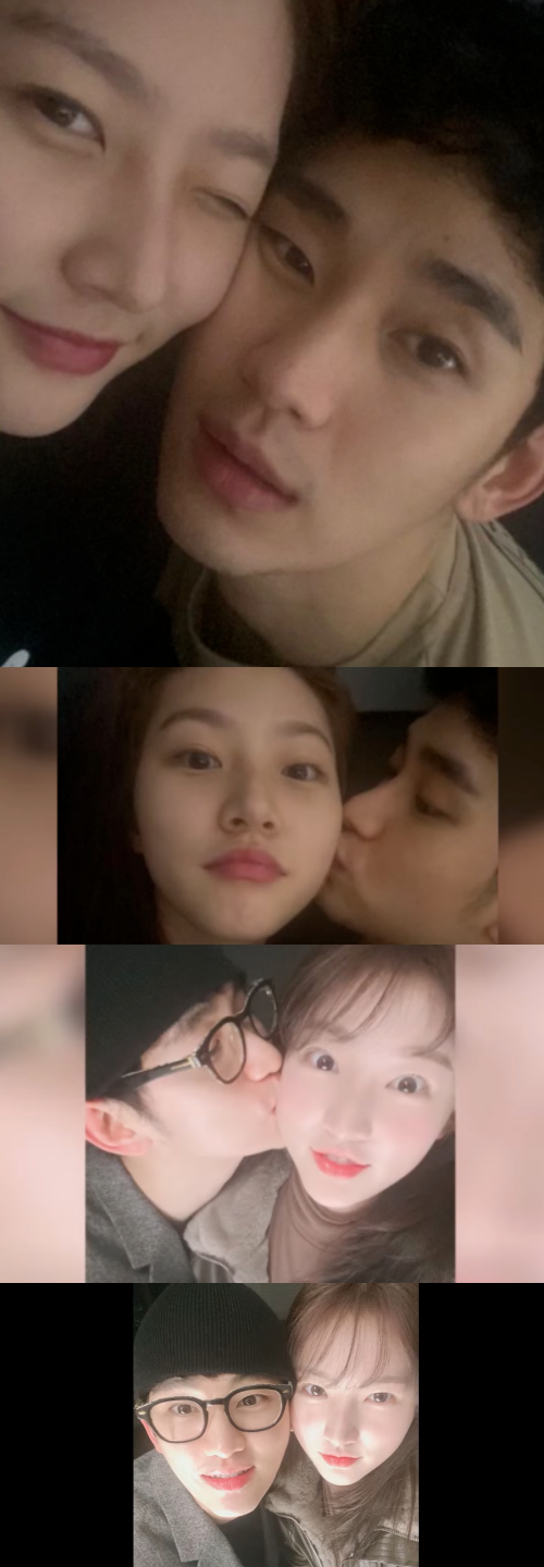 ​김새론이 작년 3월 올린 사진, 가세연에서 폭로한 둘의 커플 사진들. ⓒ김새론 인스타그램/유튜브 채널 '가로세로연구소'