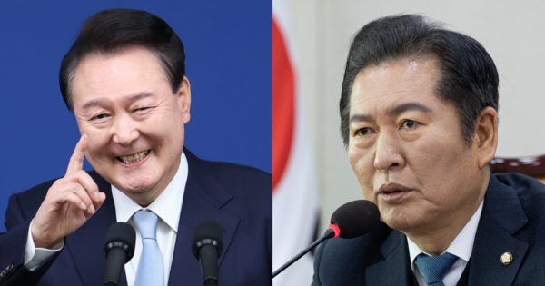 윤석열 대통령, 정청래 더불어민주당 의원. ⓒ뉴스1