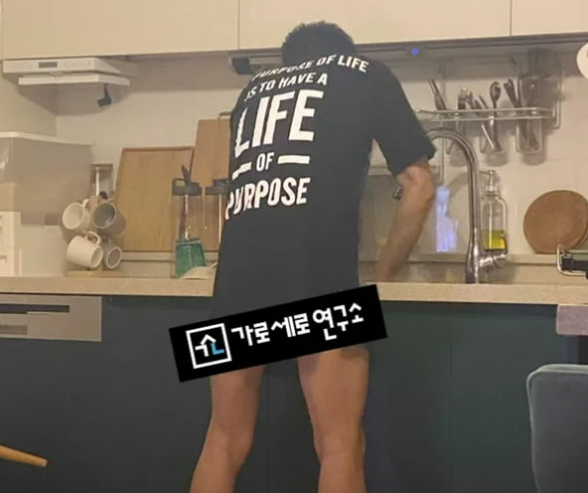 김새론의 집에서 설거지 중인 김수현으로 추정되는 남성. ⓒ유튜브 채널 '가로세로 연구소'