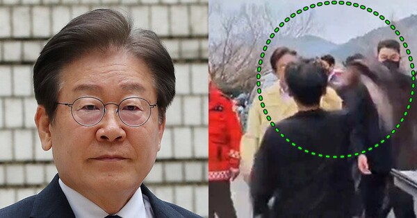 이재명 더불어민주당 대표(좌), 이 대표를 위협하는 이재민(우). ⓒ뉴스1, 연합뉴스TV